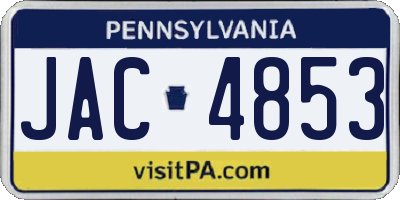 PA license plate JAC4853