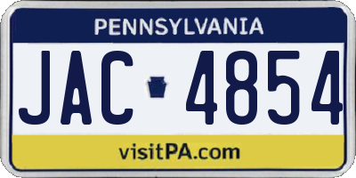 PA license plate JAC4854