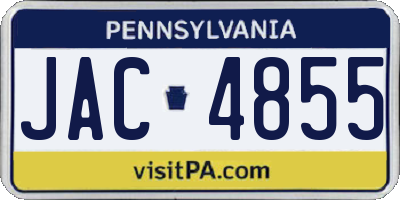 PA license plate JAC4855