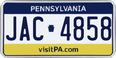 PA license plate JAC4858