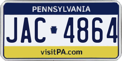 PA license plate JAC4864