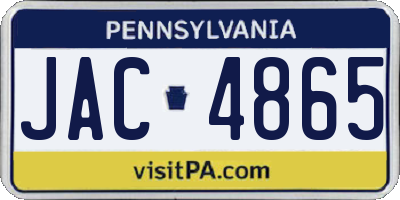 PA license plate JAC4865