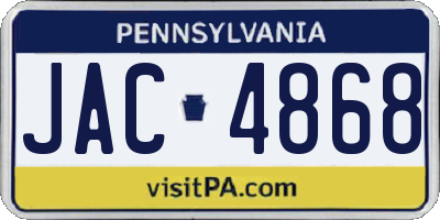 PA license plate JAC4868