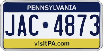 PA license plate JAC4873