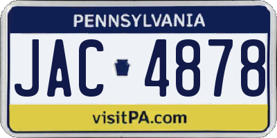 PA license plate JAC4878