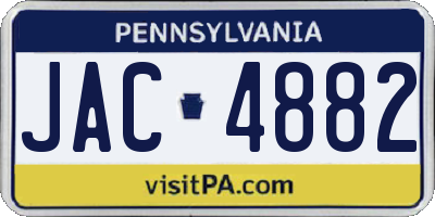 PA license plate JAC4882