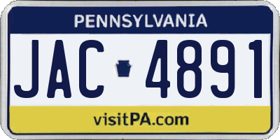 PA license plate JAC4891