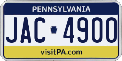 PA license plate JAC4900