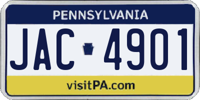 PA license plate JAC4901