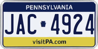 PA license plate JAC4924