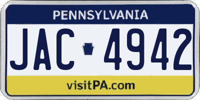 PA license plate JAC4942