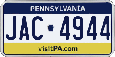 PA license plate JAC4944