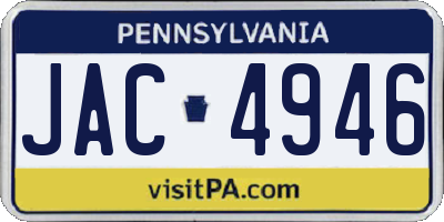 PA license plate JAC4946