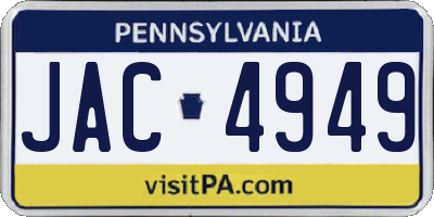 PA license plate JAC4949