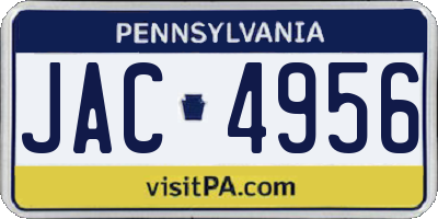 PA license plate JAC4956