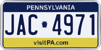 PA license plate JAC4971