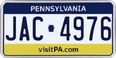 PA license plate JAC4976