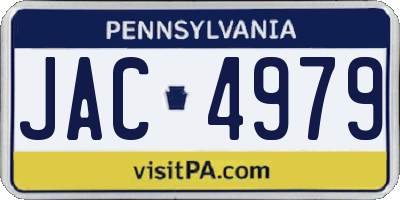 PA license plate JAC4979