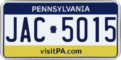 PA license plate JAC5015