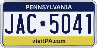 PA license plate JAC5041