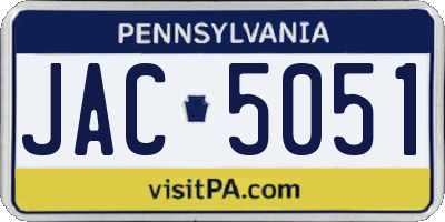 PA license plate JAC5051