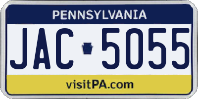 PA license plate JAC5055