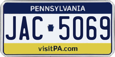 PA license plate JAC5069