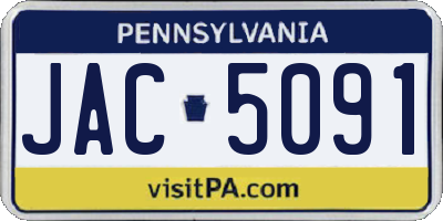 PA license plate JAC5091