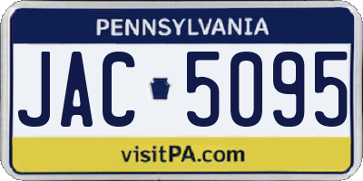 PA license plate JAC5095
