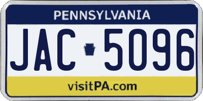 PA license plate JAC5096