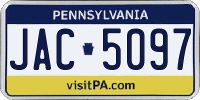 PA license plate JAC5097