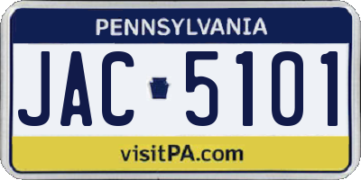 PA license plate JAC5101