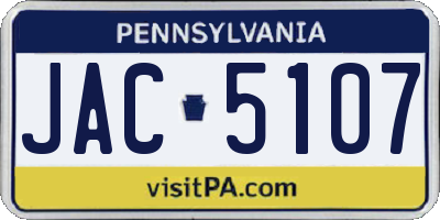 PA license plate JAC5107