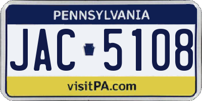 PA license plate JAC5108