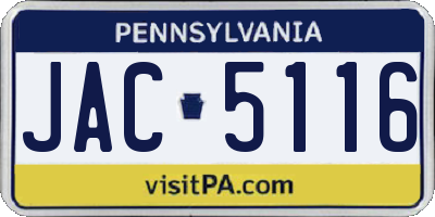 PA license plate JAC5116