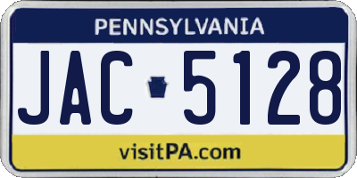 PA license plate JAC5128