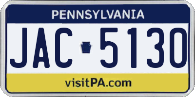 PA license plate JAC5130