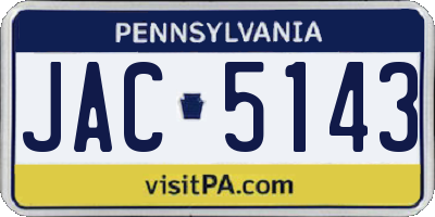 PA license plate JAC5143