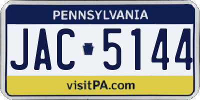 PA license plate JAC5144
