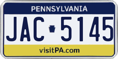 PA license plate JAC5145