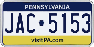 PA license plate JAC5153