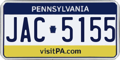 PA license plate JAC5155