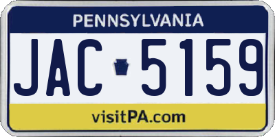 PA license plate JAC5159