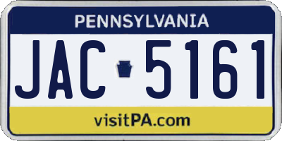 PA license plate JAC5161