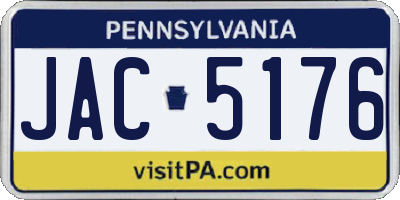 PA license plate JAC5176