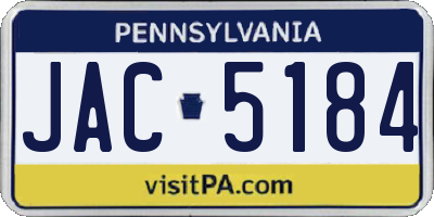 PA license plate JAC5184