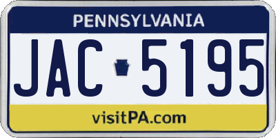 PA license plate JAC5195