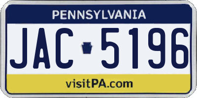 PA license plate JAC5196