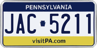 PA license plate JAC5211