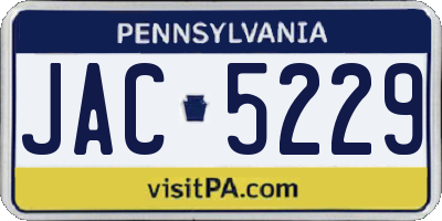 PA license plate JAC5229